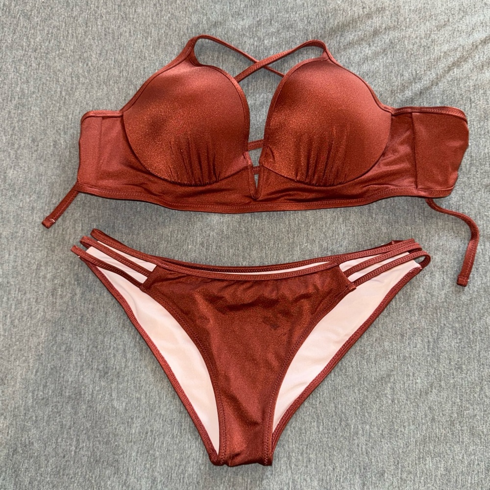 Shade & Shore Rust-Colored Bikini Set